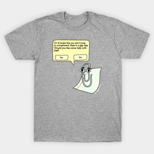 Gay Clippy - The Peach Fuzz T-Shirt by ThePeachFuzz